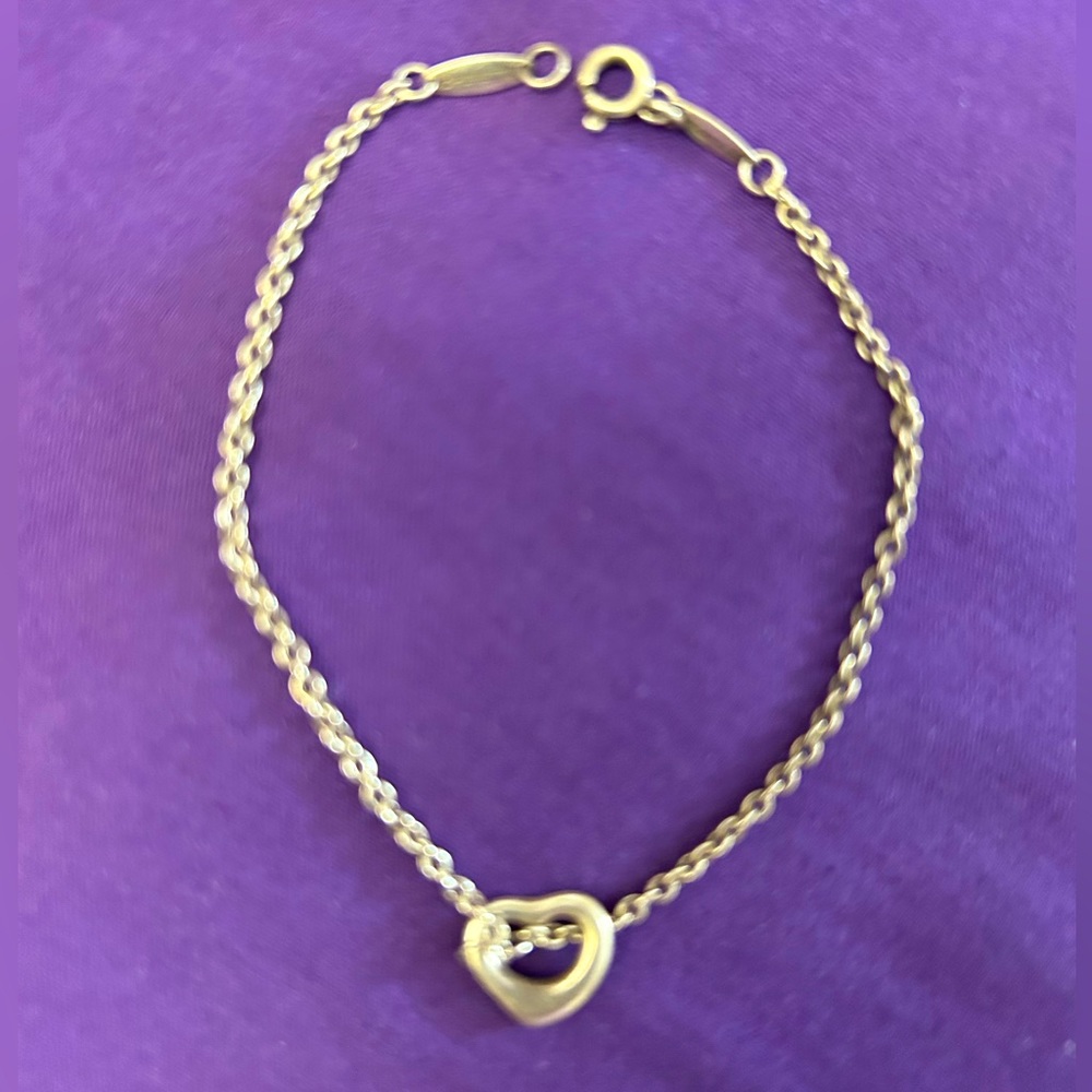TiFFANY & CO ELSA PERETTi💕OPEN HEART BRACELET 11 mm 7.5“ Long STERLiNG SiLVER